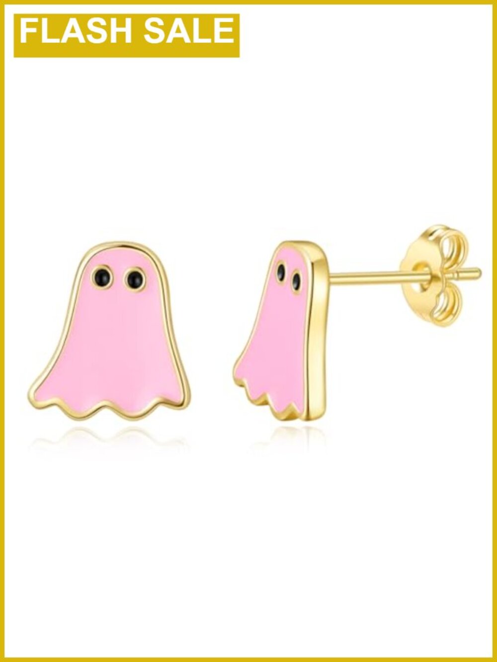 Ghost Stud Earrings 14K Gold Plated Hypoallergenic Halloween Jewelry